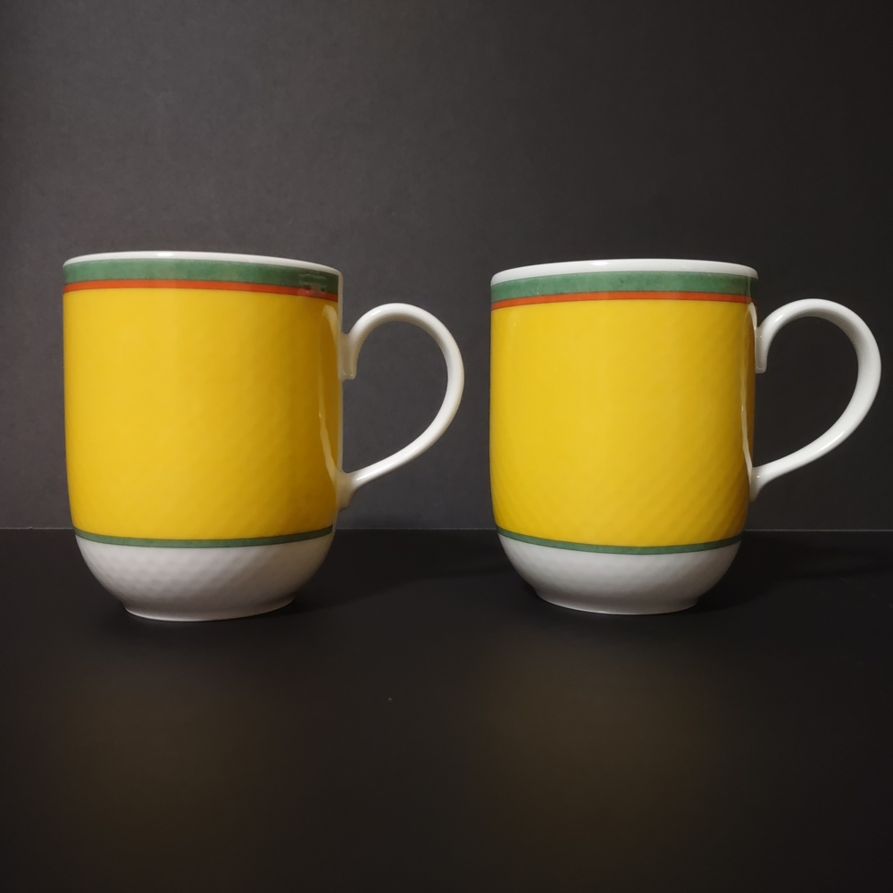 Villeroy & Boch Yellow and Green Mugs